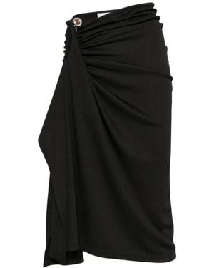 Christopher Esber Crystal-Clasp Cascade Midi Skirt - Black