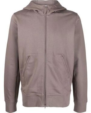 Y-3 Zip-Up Cotton Hoodie - Brown