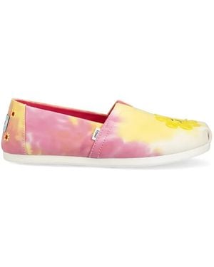 TOMS Tie-Dye Floral Slip-On Sneakers - Pink