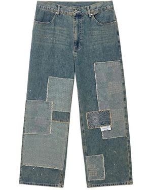 Musium Div. Vaqueros anchos con diseño patchwork - Azul