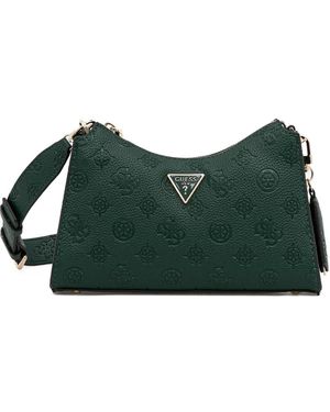 Guess Cresidia 4G Embossed Shoulder Bag - Green