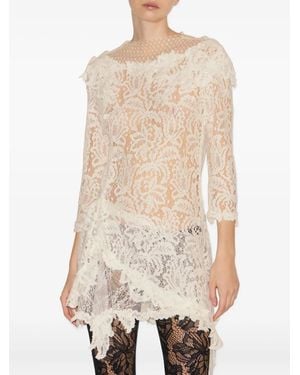 Isabel Marant Rubiana Jurk Met Ruches En Bloemenkant - Wit