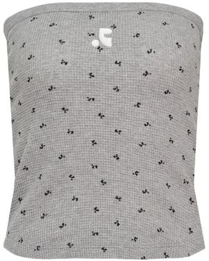 Rest&Recreation Logo-Print Tube Top - Grey