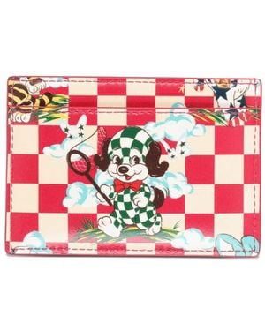 KENZO Porte-Cartes En Cuir À Imprimé Graphique - Red
