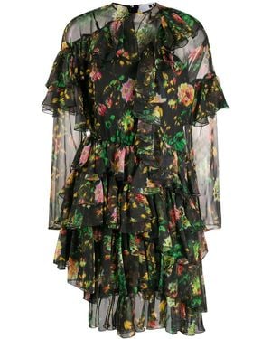MSGM Jurk Met Bloemenprint - Meerkleurig