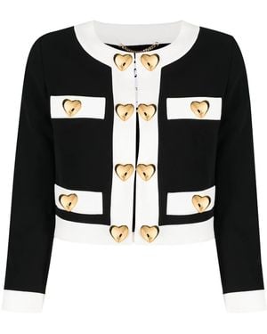 Moschino Heart-Embellished Cropped Jacket - Black