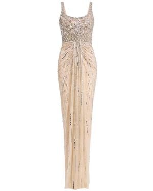 Jenny Packham Vestido bordado con lentejuelas - Blanco