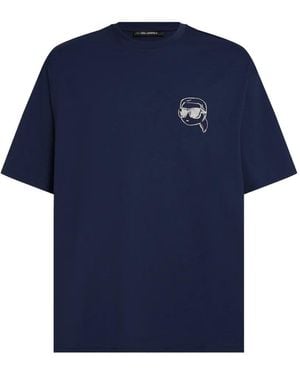 KARL LAGERFELD Ikon Oversized T-Shirt - Blue
