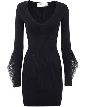 Blumarine Ribbed Mini Dress - Black