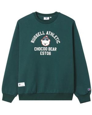 Chocoolate X Russell Athletic Graphic-Print Sweater - Green