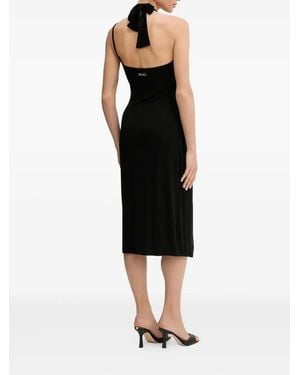 Liu Jo Asymmetric-neck midi dress - Negro