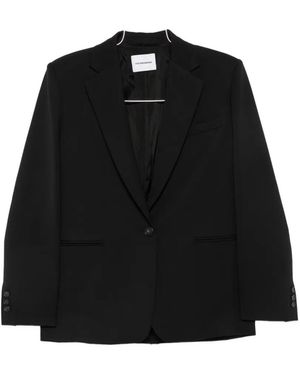 ANDAMANE Single-Breasted Notched-Lapels Blazer - Black