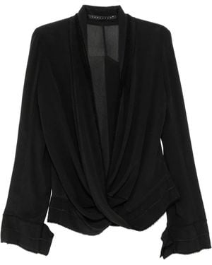 Yehuafan Twisted Blouse - Black