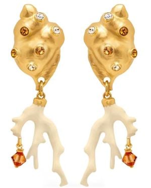Oscar de la Renta Shell Drop Earrings - Metallic