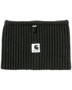 Carhartt Sacai Ribbed Logo Neck Warmer - Black