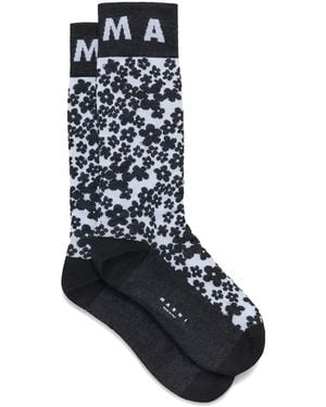 Marni Socken Mit Intarsien-Logo - Blau
