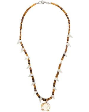 BLAKLACE Turtle Charm Beaded Necklace - Metallic
