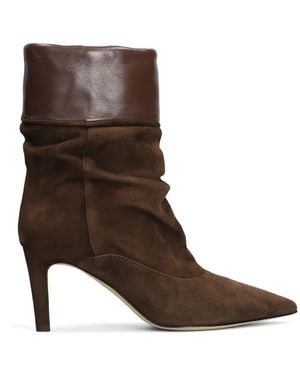 The Seller Slouchy Pointed-Toe Suede Boots - Brown