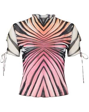Roberto Cavalli Zebra-Print T-Shirt - Pink