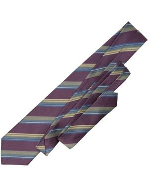 Elizabetta Murano Striped Silk Tie - Blue
