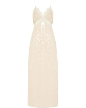 LoveShackFancy Robe Longue Olmine - Blanc