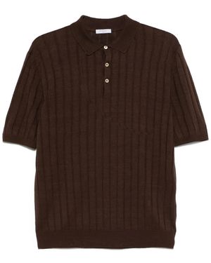 Boglioli Knitted Polo Shirt - Brown