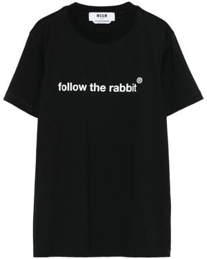 MSGM Rabbit-print T-shirt - ブラック