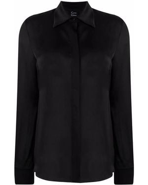 Carine Gilson Concealed Button-Fastening Silk Shirt - Black