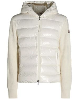Moncler Padded Panelled Hoodie - White