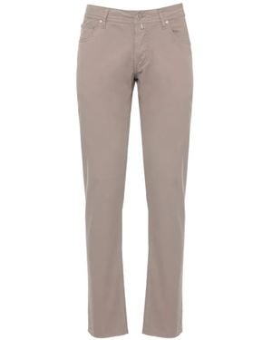 Jacob Cohen Pantalones Slim Con Parche Del Logo - Gris