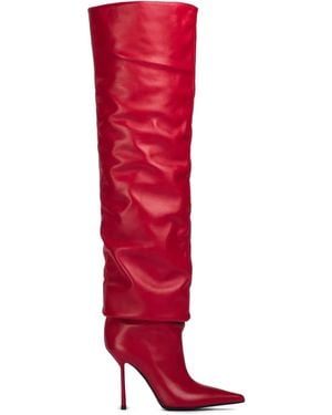 Le Silla 100Mm Bella Slouchy Pointed-Toe Boots - Red