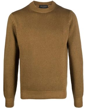 Dell'Oglio Round-Neck Knit Jumper - Brown