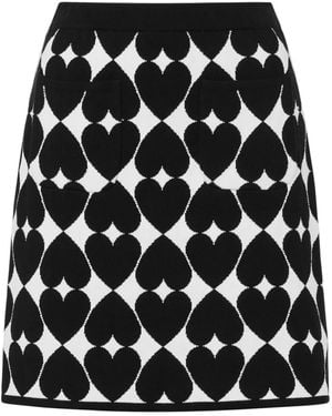 Moschino Intarsia-Knit Cotton Skirt - Black