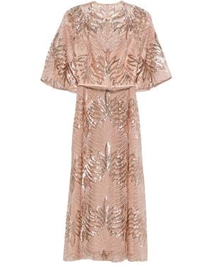 Elie Saab Robe Mi-Longue À Ornements De Sequins - Rose