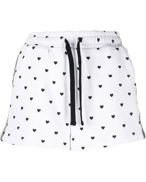 RED Valentino Cotton Heart-Print Shorts - White