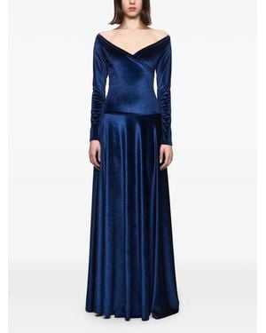 Atu Body Couture Velvet Maxi Gown - Blue