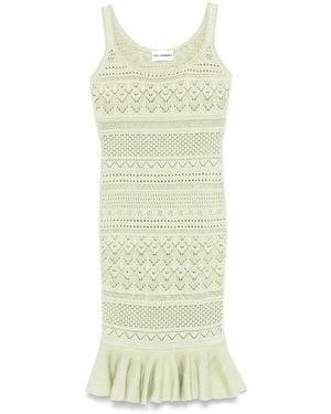 Des Phemmes Vestido Midi Con Diseño Calado - Verde