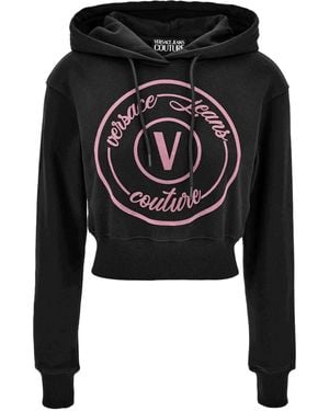 Versace Jeans Couture Sudadera con capucha y detalle de logo - Negro
