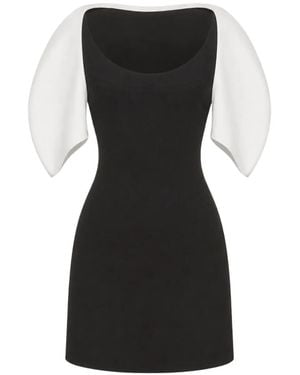 Chats by C.Dam Estelle Padded-Yoke Puff-Sleeve Mini Dress - Black