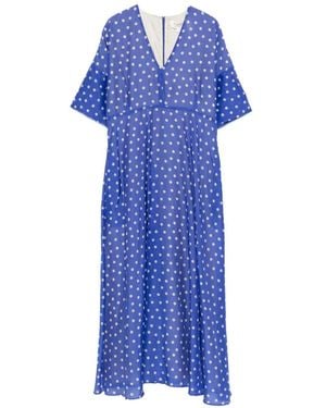 Psophia Midikleid Mit Polka Dots - Blau