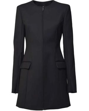 MSGM Zip-Fastening Single-Breasted Coat - Black