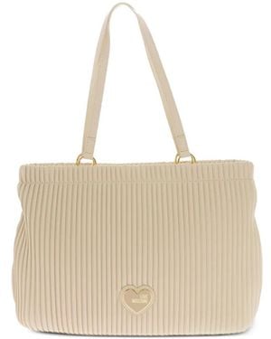 Love Moschino Pleated Tote Bag - Natural