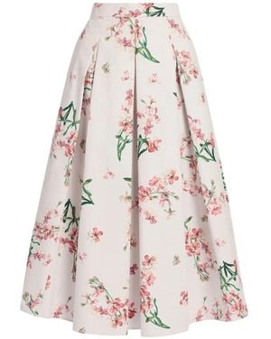 Erdem Katoenen Midi-Rok Met Bloemenprint - Wit