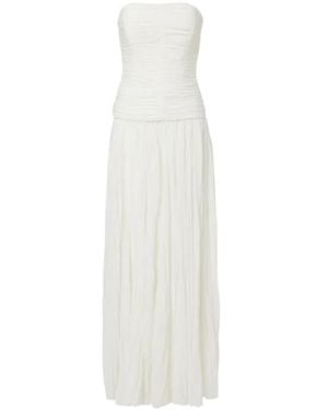 Jonathan Simkhai Danielle Crinkle-Jersey Bustier Maxi Gown - White