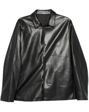Costumein Leather Collar Jacket - Black