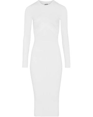 Jean Paul Gaultier Sheer-Panel Midi Dress - White
