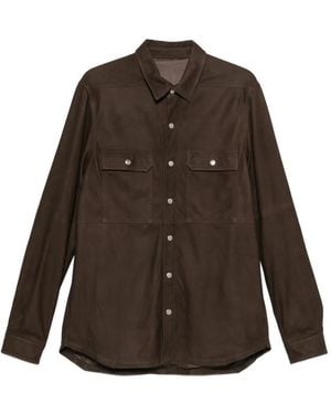 Rick Owens Camisa Con Botones De Presión - Marrón