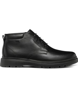 Geox Lace-Up Leather Boots - Black