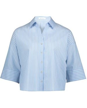 BETTY&CO Vertical-Stripe Short-Sleeved Shirt - Blue