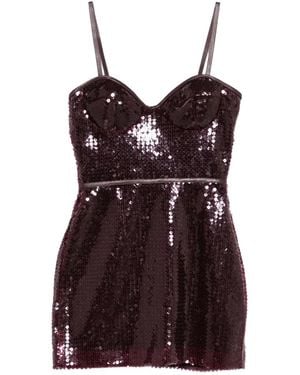 David Koma Sequin-Embellished Sweetheart Mini Dress - Red